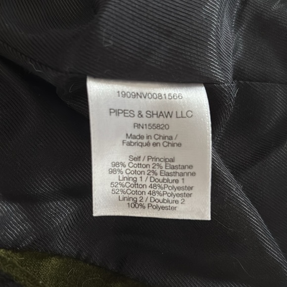NWT Veronica Beard Velvet Lawrence Blazer Size 2,  Olive with Silver Buttons. - Picture 6 of 6